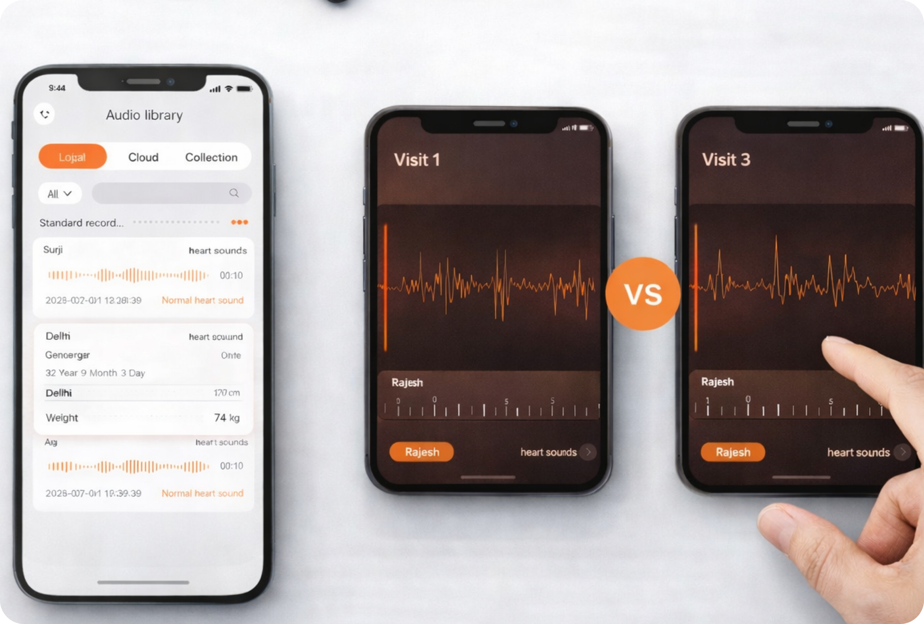 Sound library comparison screen